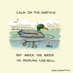 duck paddling in water